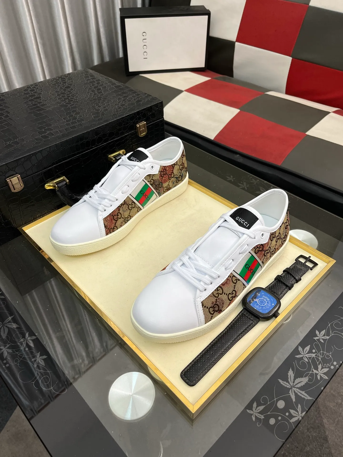 Men's Men's Shoes💰400⌚️⌚️" GUCCI" New official website • Same style, latest • hot style casual shoes, top brand [seduce] luxury ~ purchasing agency, top ~ quality. Products sold at the counter [strong] Original embossed calfskin fabric ➕ Comfortable sheepskin lining, code number: 38-443️⃣colors available